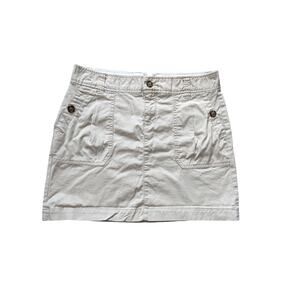 Y2K Old Navy Cargo Skirt Womens 6 Beige Cotton Beachy Surf Streetwear Skate